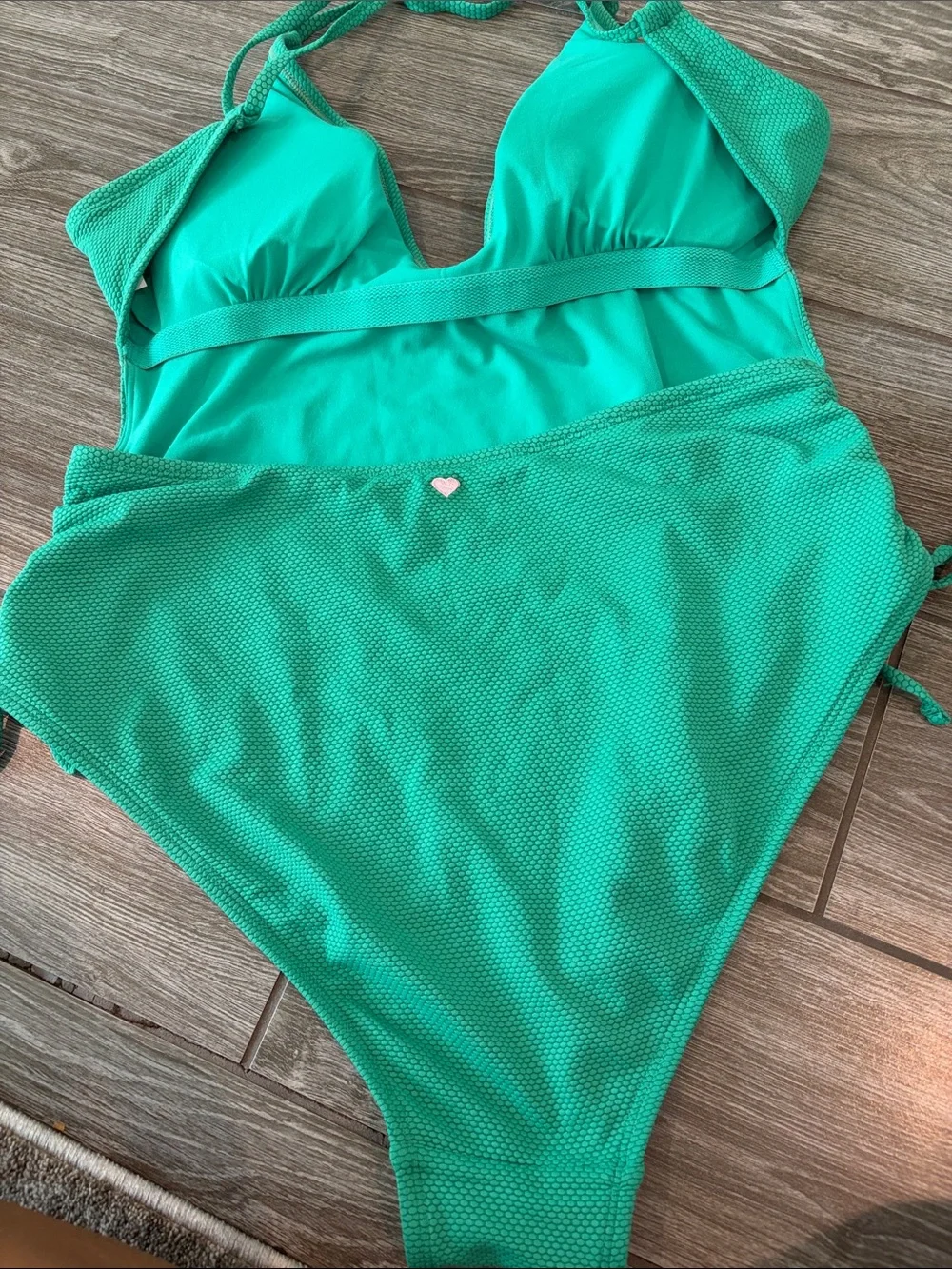Stoney Clover Lane for Target Deep V neck Green One-Piece Swimsuit